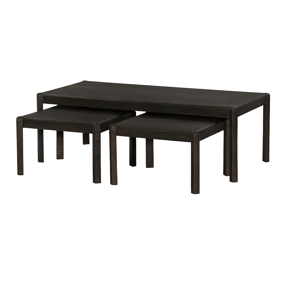 Tower Living salontafel set van 3 Amalfi 120x60x40 cm donkerbruin eiken