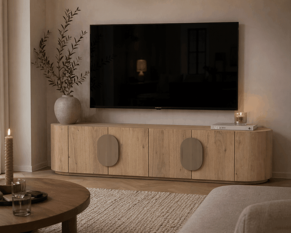 Tower Living tv meubel Allure 180x40x50 cm white wash eiken Tower Living tv meubel Allure 180x40x50 cm white wash eiken