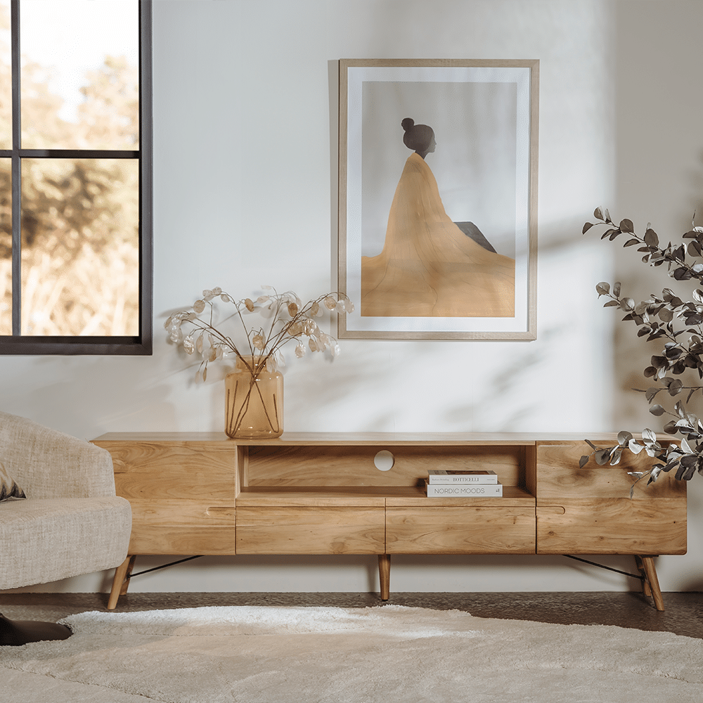 Tower Living tv meubel Aura 210x40x60 cm naturel acacia