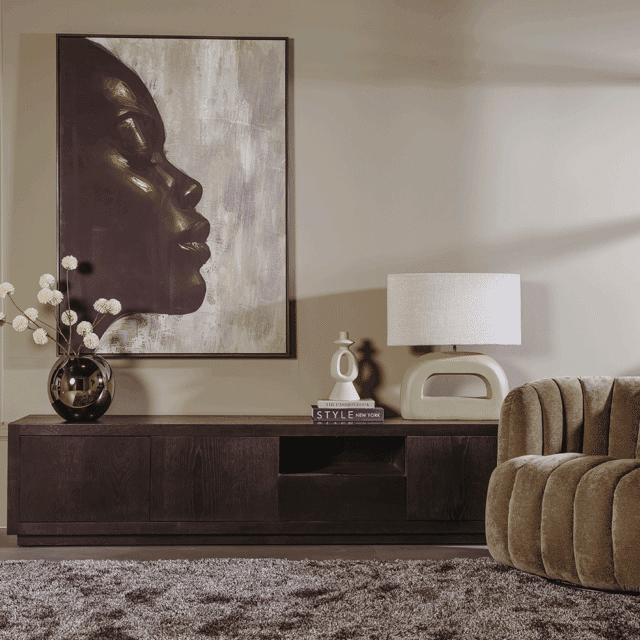 Tower Living tv meubel Mincio 220x42x50 cm donkerbruin eiken