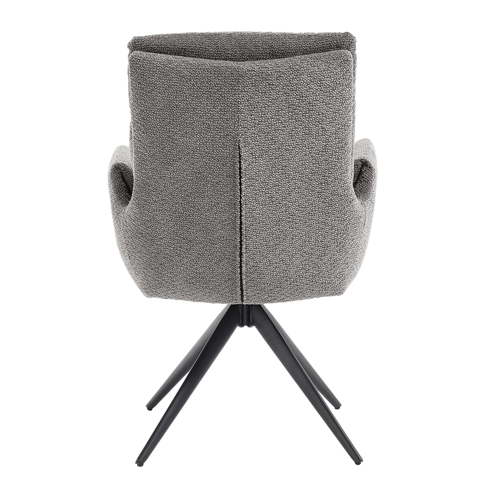 achterkant Tower Living eetkamerstoel Varzo draaibaar met arm grijs achterkant Tower Living eetkamerstoel Varzo draaibaar met arm grijs