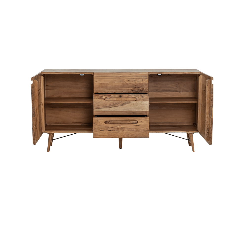 open Tower Living dressoir Aura 160x40x80 cm naturel acacia open Tower Living dressoir Aura 160x40x80 cm naturel acacia