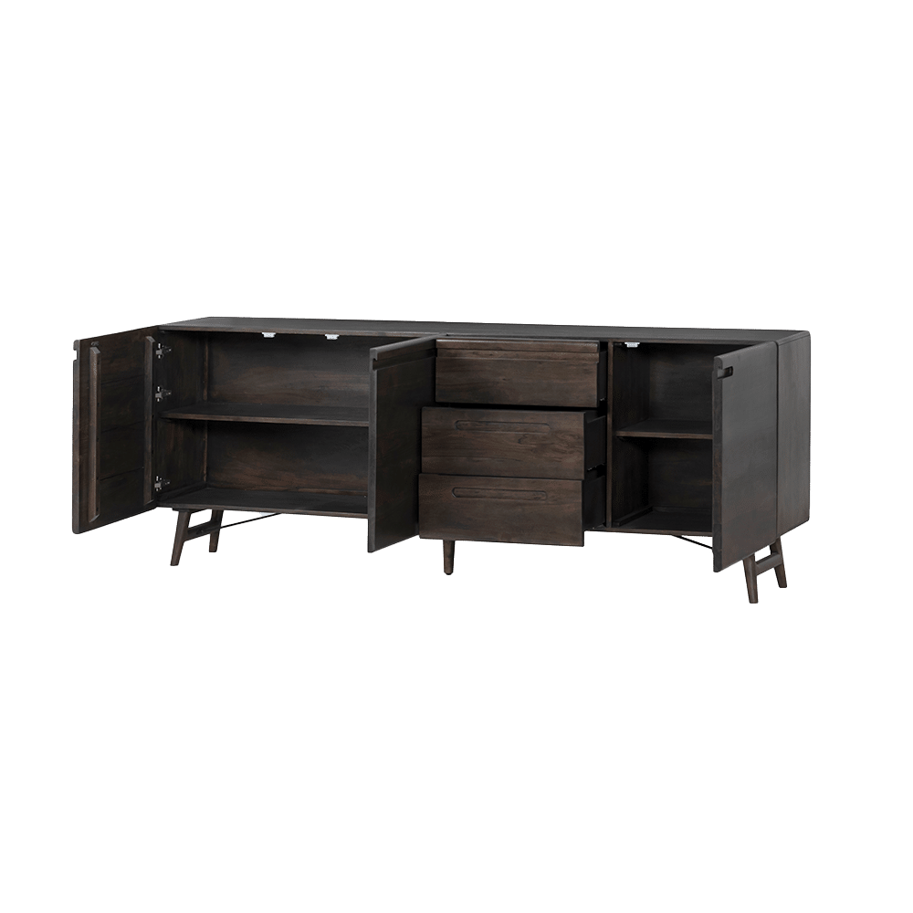 open Tower Living dressoir Aura 210x40x80 cm donkerbruin acacia open Tower Living dressoir Aura 210x40x80 cm donkerbruin acacia