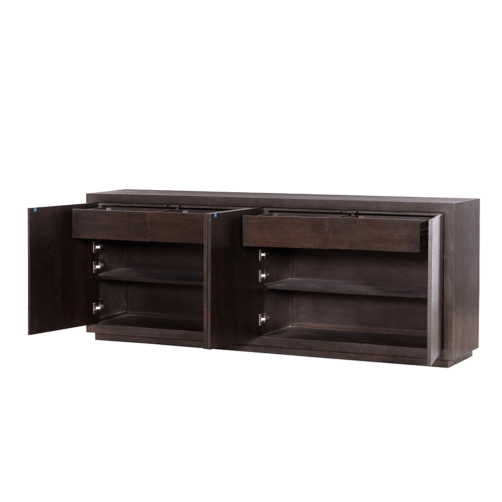 open Tower Living dressoir Mincio 220x42x86 cm donkerbruin eiken open Tower Living dressoir Mincio 220x42x86 cm donkerbruin eiken