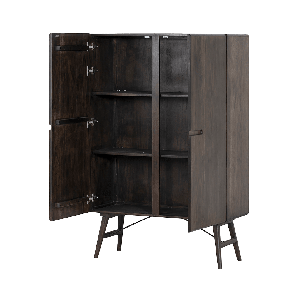 open Tower Living opbergkast Aura 100x40x150 cm donkerbruin acacia open Tower Living opbergkast Aura 100x40x150 cm donkerbruin acacia