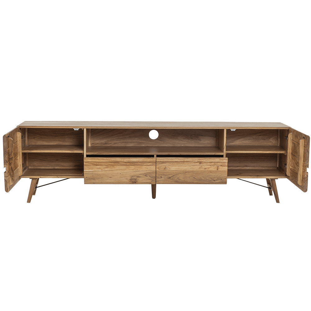 open Tower Living tv meubel Aura 210x40x60 cm naturel acacia