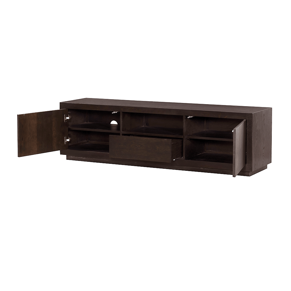 open Tower Living tv meubel Mincio 176x42x50 cm donkerbruin eiken