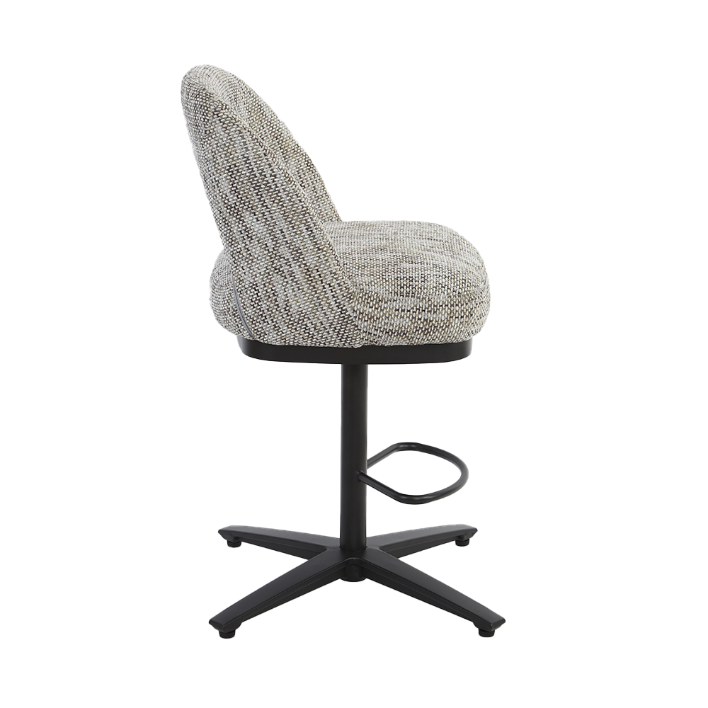 zijkant Tower Living barstoel Caldes draaibaar wit-grijs