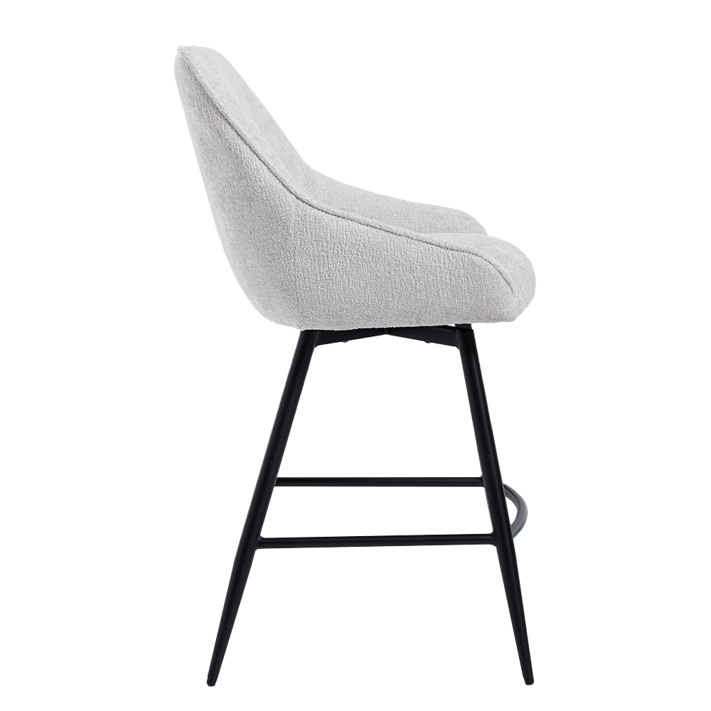 zijkant Tower Living barstoel Trino draaibaar wit