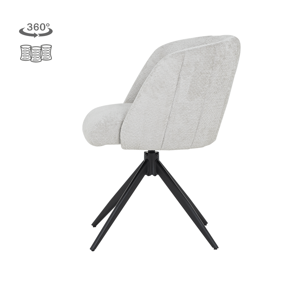 zijkant Tower Living eetkamerstoel Cuvio draaibaar met arm beige zijkant Tower Living eetkamerstoel Cuvio draaibaar met arm beige