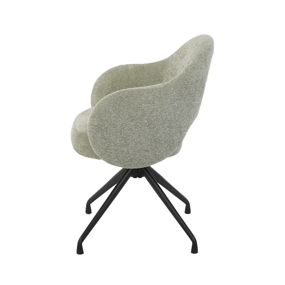 zijkant Tower Living eetkamerstoel Porto draaibaar met arm olive zijkant Tower Living eetkamerstoel Porto draaibaar met arm olive