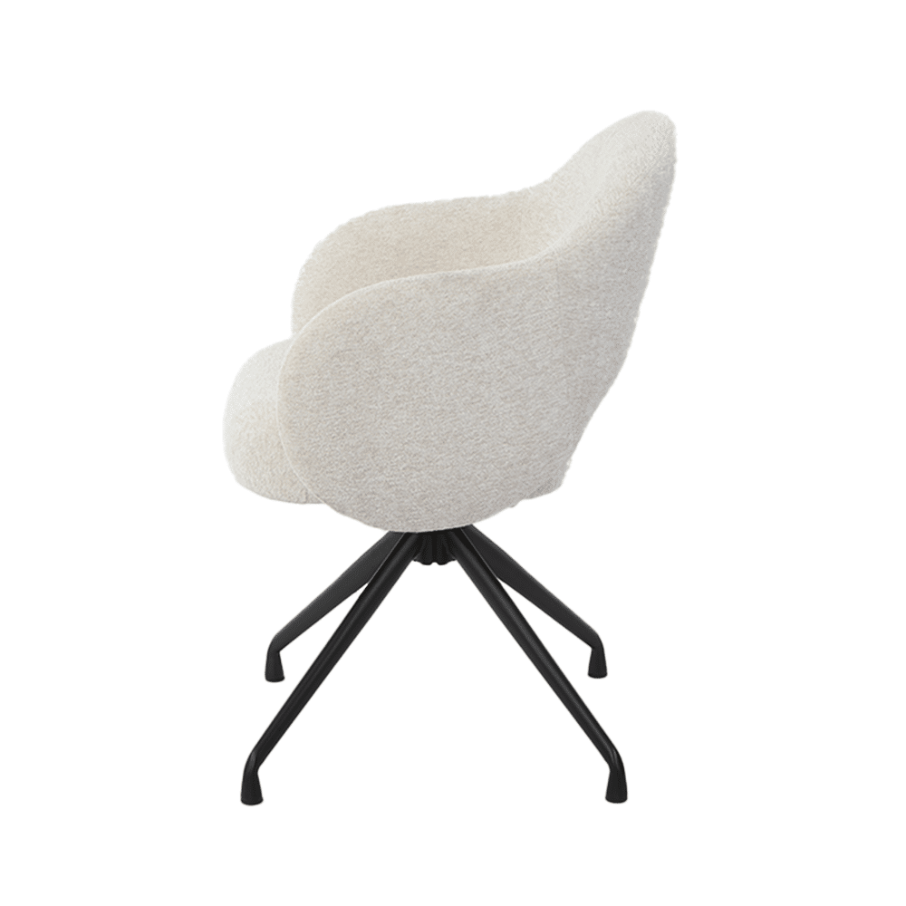 zijkant Tower Living eetkamerstoel Porto draaibaar met arm sand zijkant Tower Living eetkamerstoel Porto draaibaar met arm sand