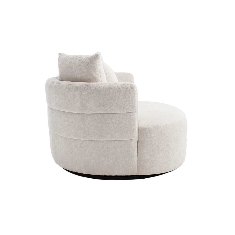 zijkant Tower Living fauteuil Bolza draaibaar ivory