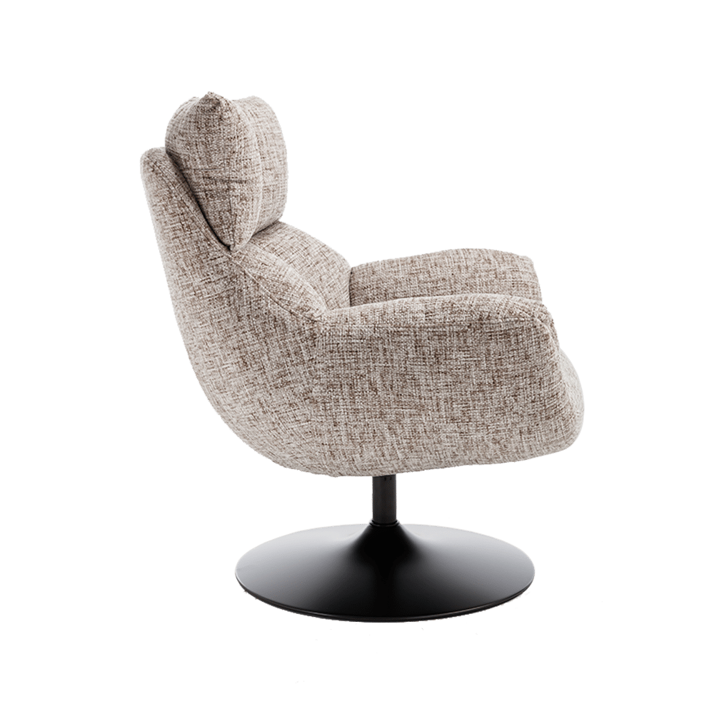 zijkant Tower Living fauteuil Force draaibaar beige-bruin