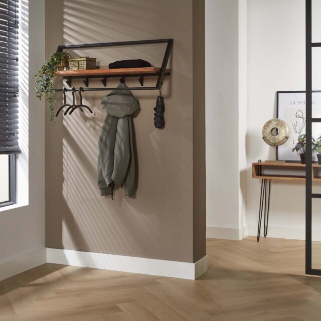 Zijlstra Kapstok Lean Roede En Hoedenplank 6 Haken Massief Acacia