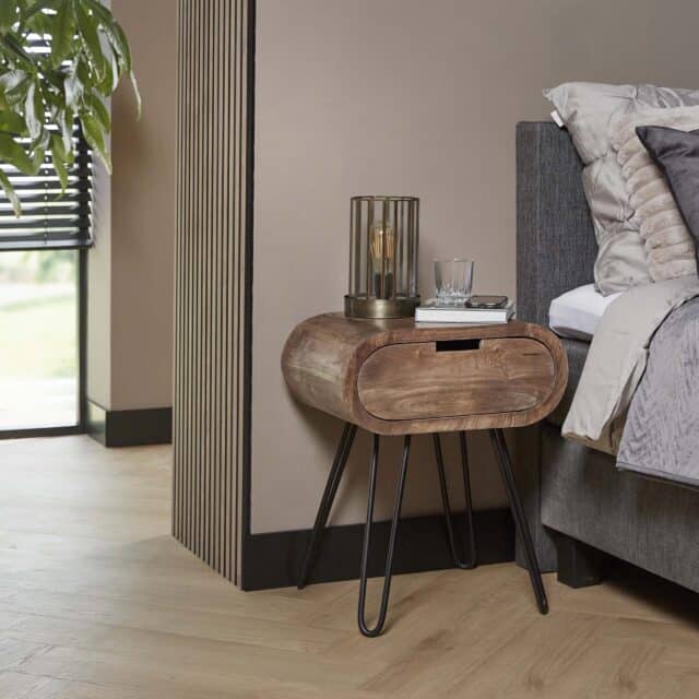 Zijlstra Nachtkastje Barrel 1 Lade Massief Mango Zand