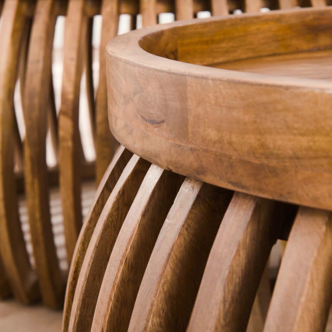 Zijlstra Salontafel Tweak Curve Set Van 2 Massief Mango Zand