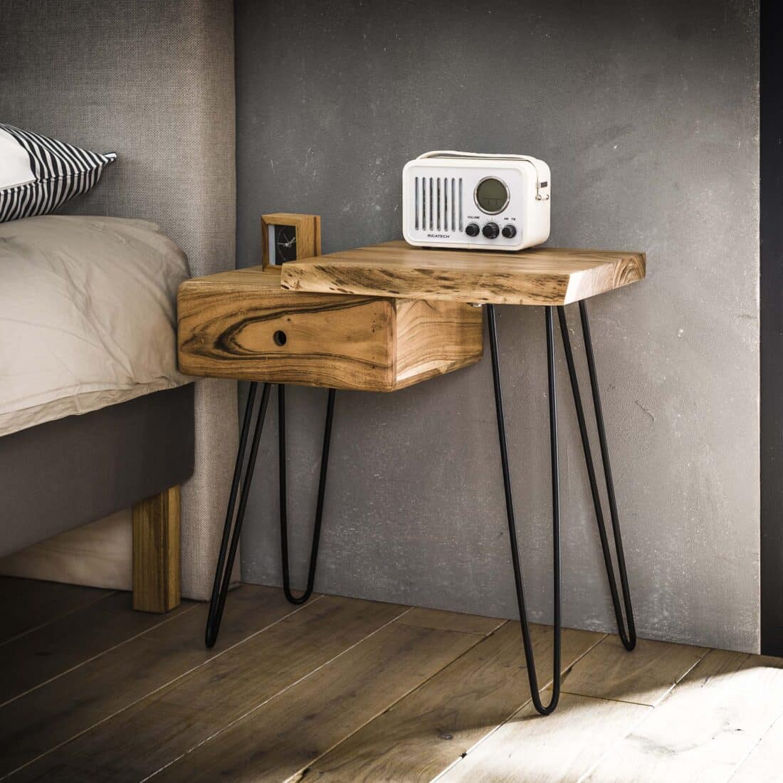 Zijlstra Nachtkastje Edge 1 Lade Rechts Massief Acacia