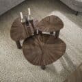 Zijlstra Salontafel Maya Teak driehoekig set van 3 / Massief teak espresso