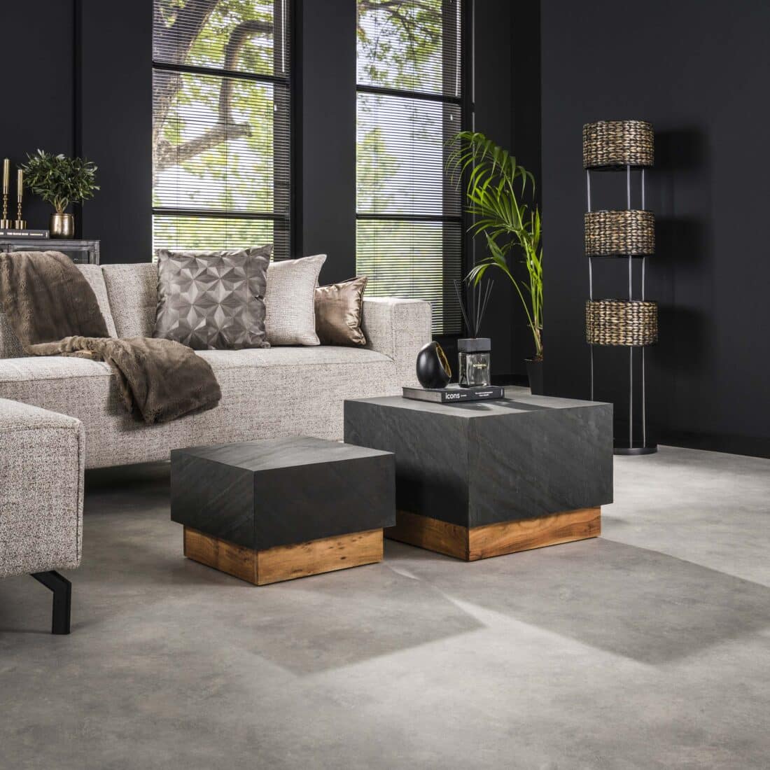 Zijlstra Salontafel Blox Slate Set Van 2 Leisteen