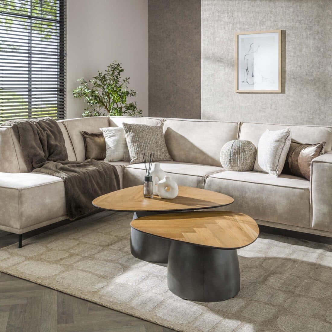 Zijlstra Salontafel Infinite Set Van 2 Teak Fineer