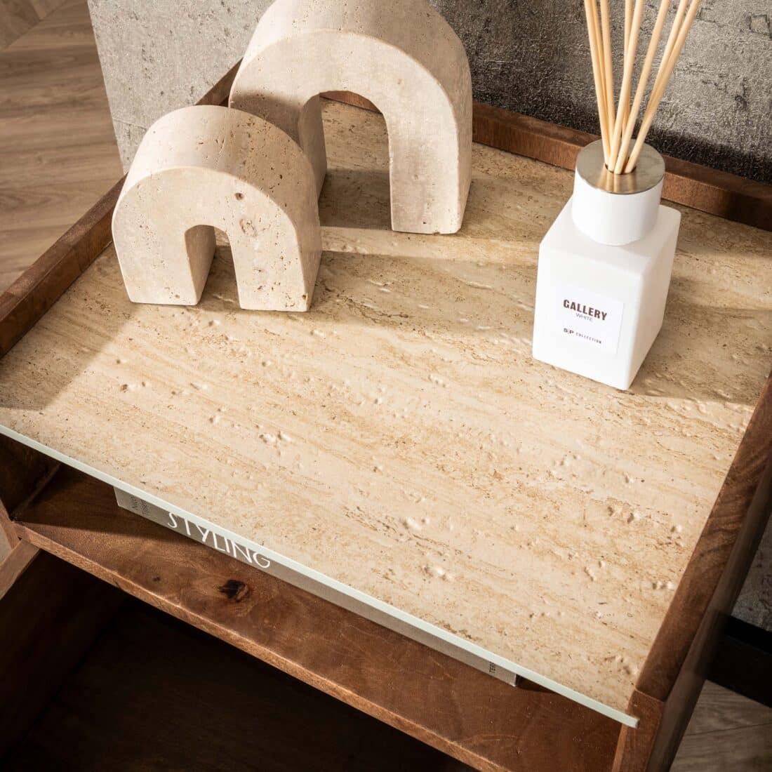 Zijlstra Nachtkastje Nuovo Zwevend Open Vak 1 Lade Massief Mango Zand