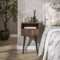Zijlstra Nachtkastje Carve 1 lade / Massief acacia bruin