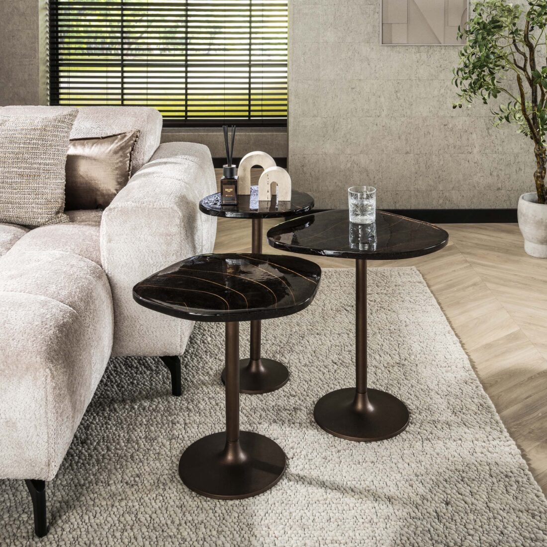 Zijlstra Bijzettafel Eclipse Hoog Antiek Koper