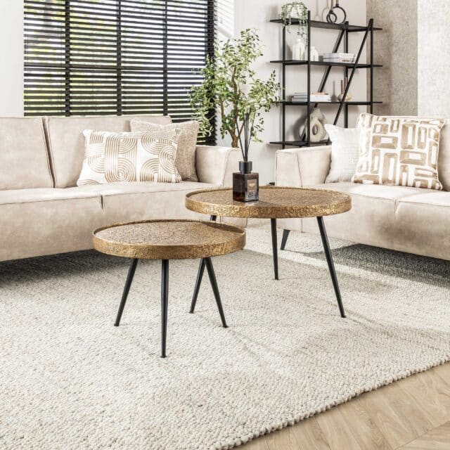 Zijlstra Salontafel Metallic Rond Set Van 2 Antiek Brons