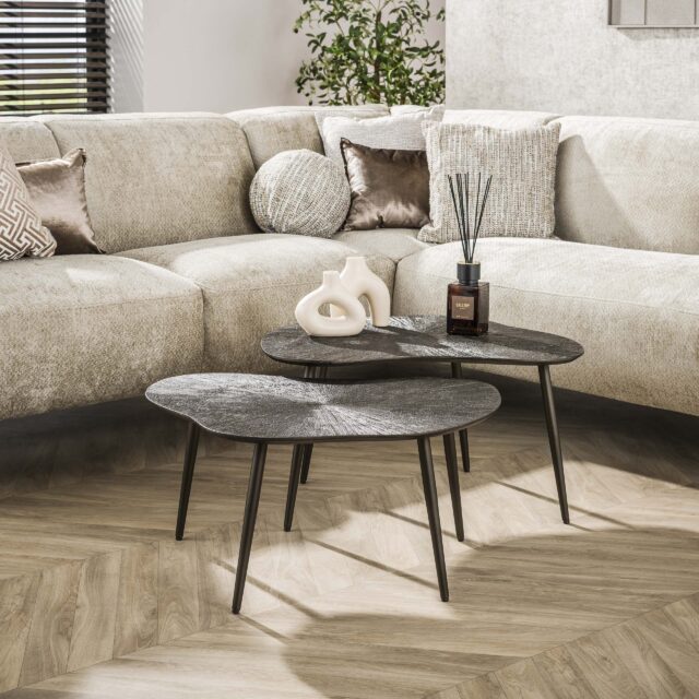 Zijlstra Salontafel Brown Ray Organisch Set Van 2 Donkerbruin Brons