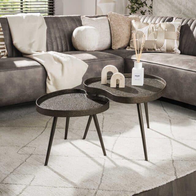 Zijlstra Salontafel Contour Niervormig Set Van 2 Brons Liquid Metal