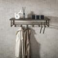 Zijlstra Kapstok Ferro roede en hoedenplank 6 haken / Antiek brons