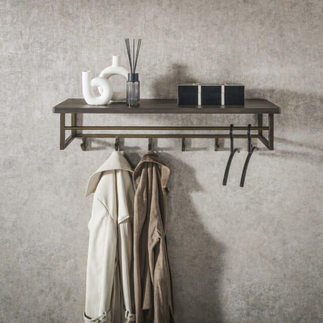 Zijlstra Kapstok Ferro Roede En Hoedenplank 6 Haken Antiek Brons