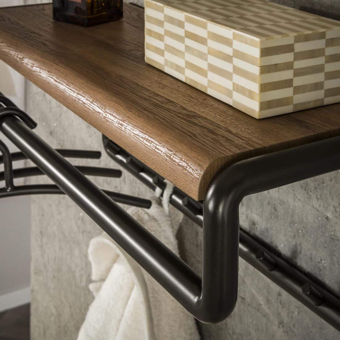 Zijlstra Kapstok Luno Roede En Hoedenplank 8 Haken Drift Brown