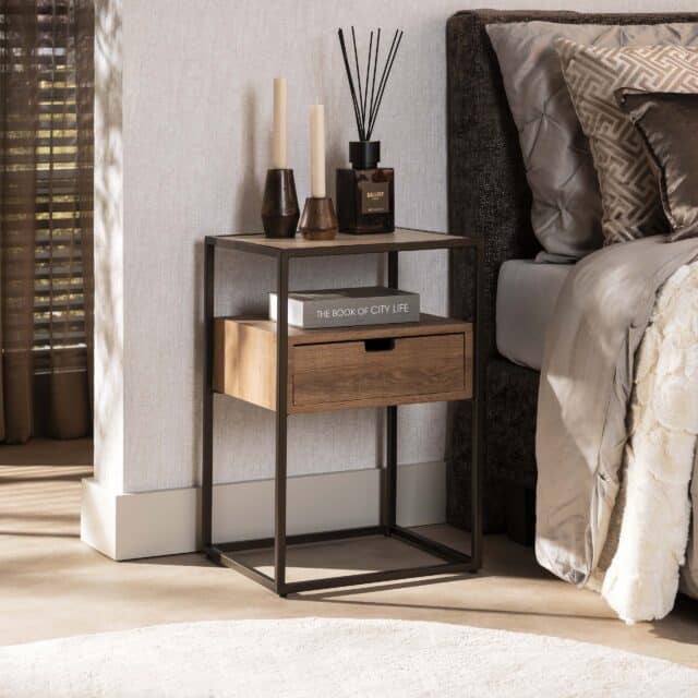 Zijlstra Nachtkastje Cassetto 1 Lade Keramiek Travertin