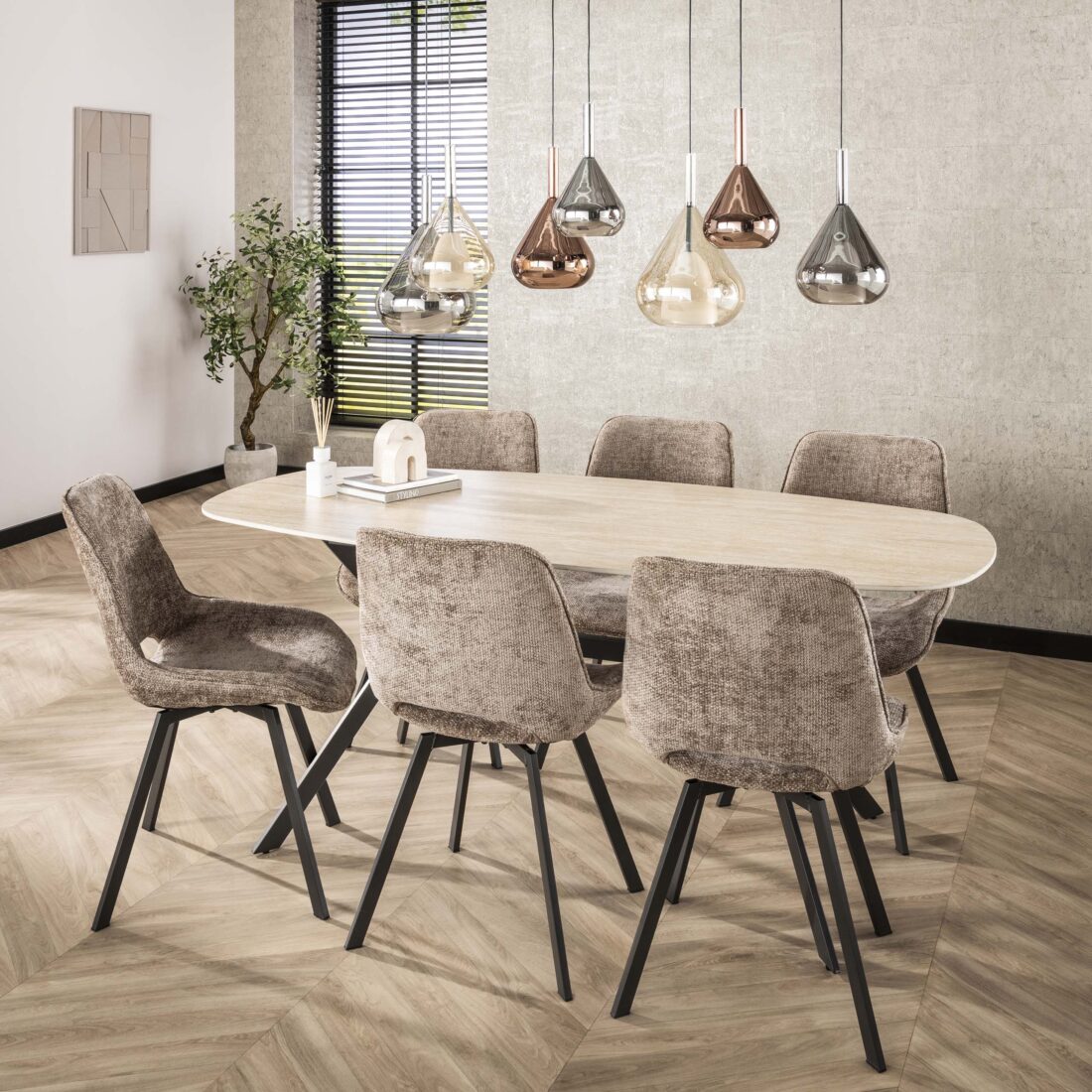 Zijlstra Stoel Swivel Draaibaar Verpakt Per 4 Hoven Champagne