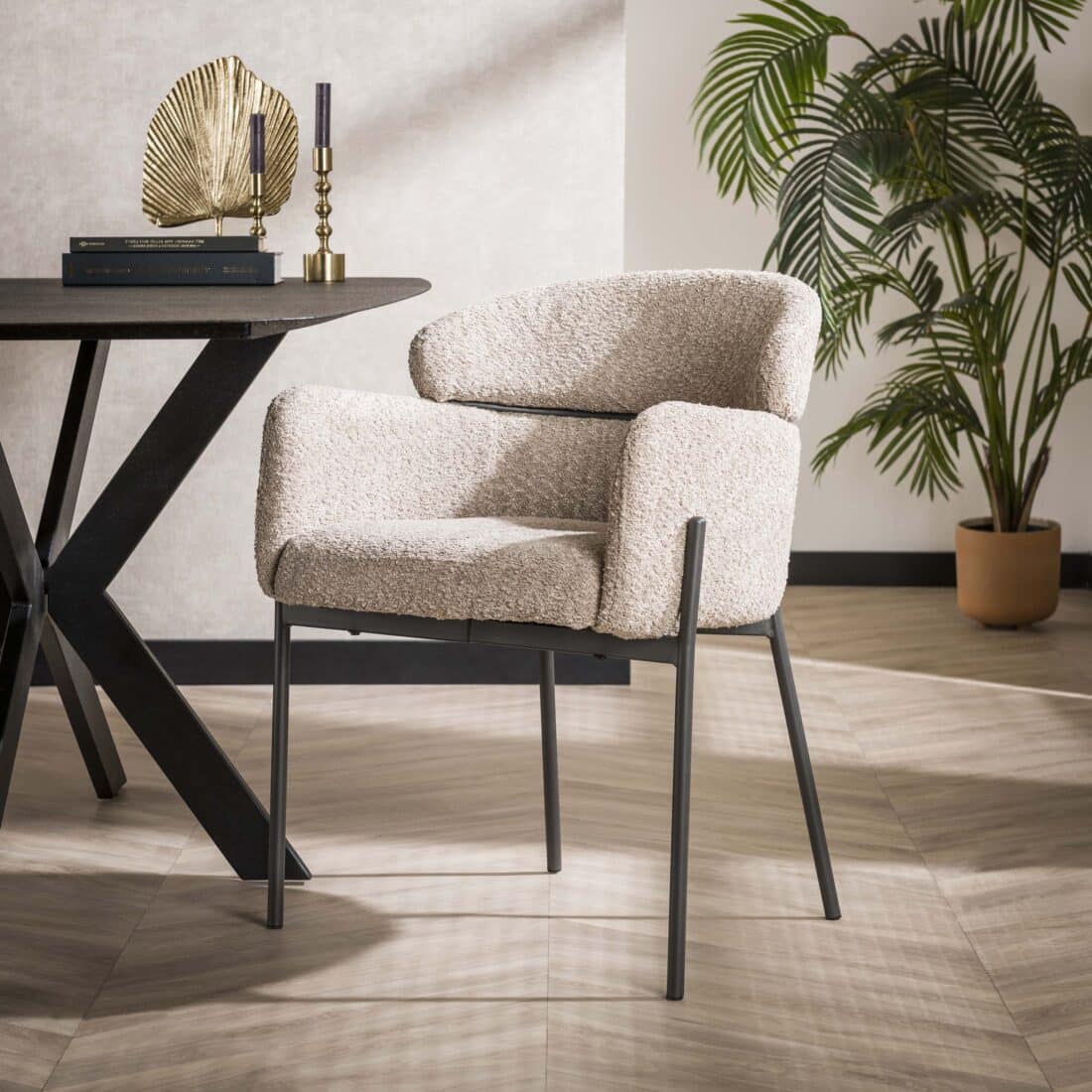 Zijlstra Armstoel Curva Verpakt Per 2 Boucl Zand