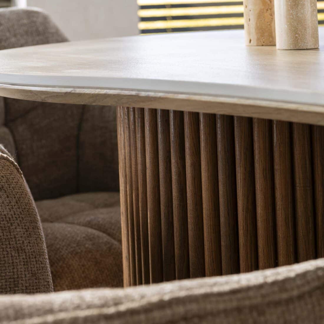 Zijlstra Eettafel Romano Niervormig 215cm 3d Keramiek Travertin