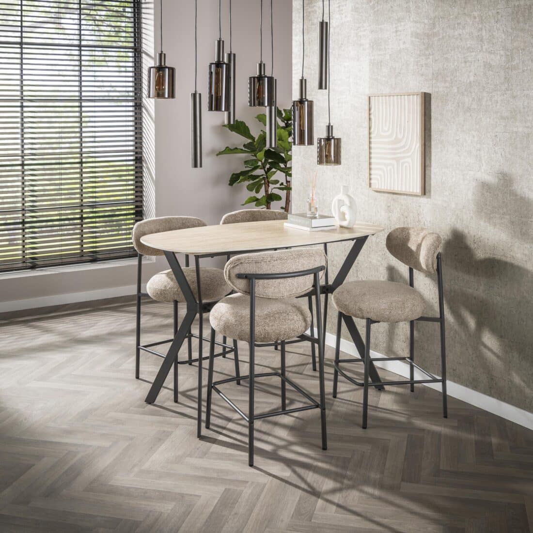 Zijlstra Bartafel Romano Deens Ovaal 140cm Keramiek Travertin