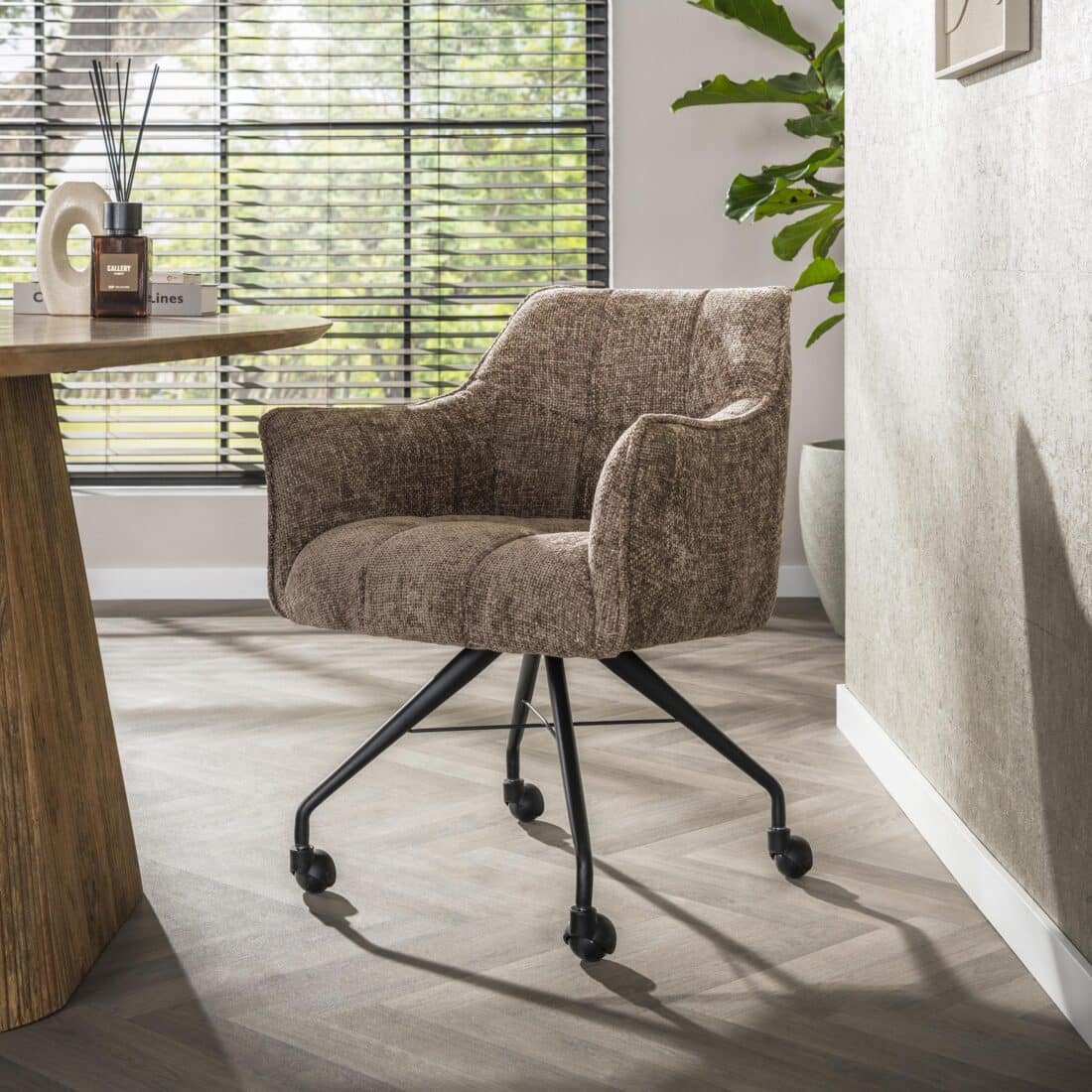 Zijlstra Armstoel Raster Wieltjes Verpakt Per 2 Hoven Champagne