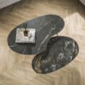 Zijlstra Salontafel Fossil niervormig set van 2 / Keramiek fossil black