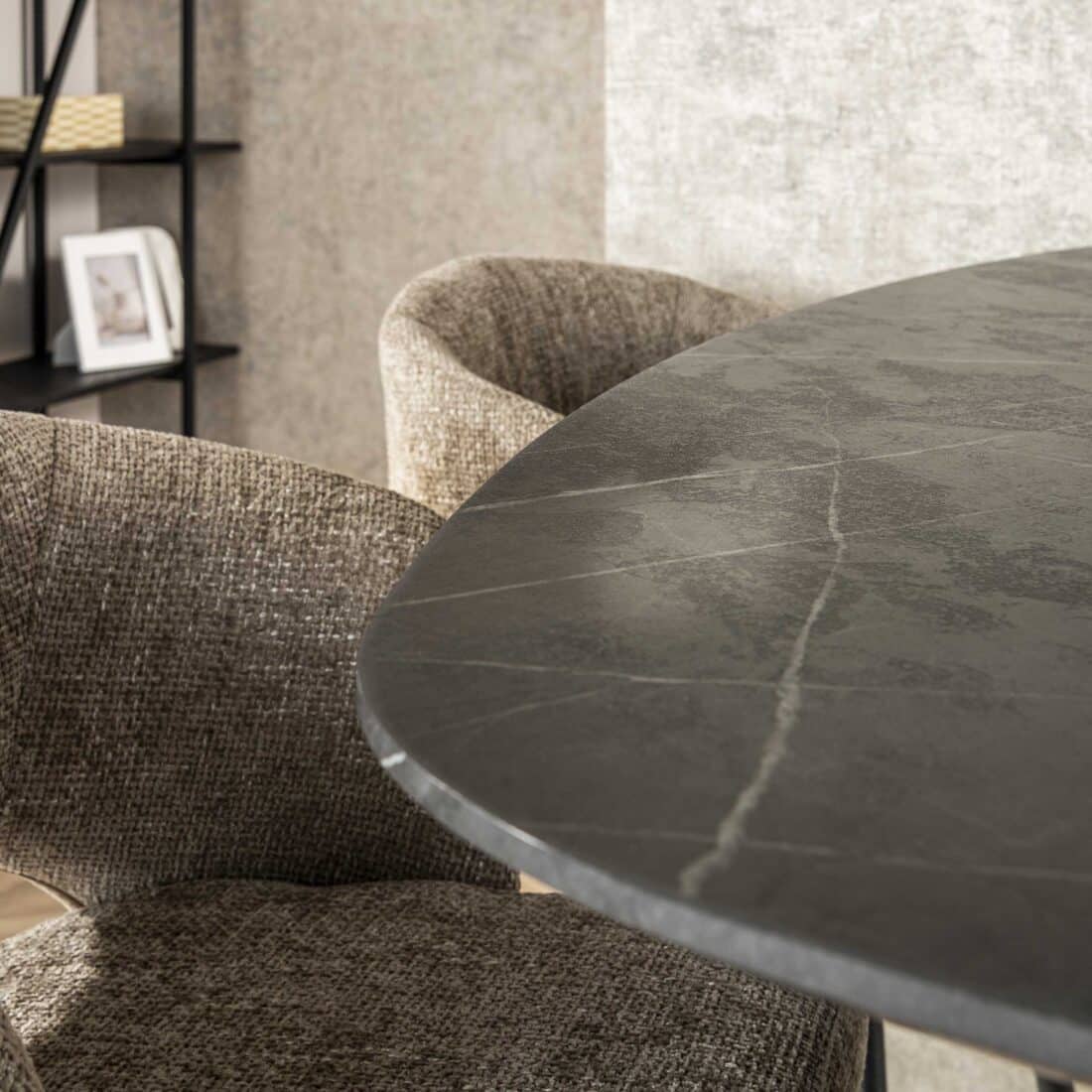 Zijlstra Bartafel Onyx Cross Deens Ovaal 140cm 3d Melamine Graphite