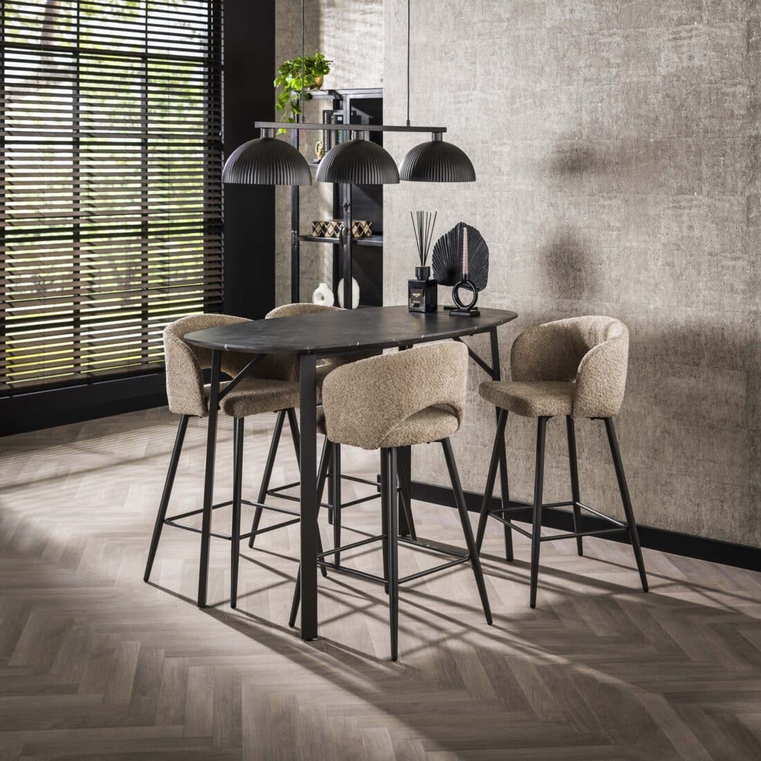 Zijlstra Bartafel Onyx Deens Ovaal 140cm 3d Melamine Graphite