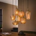 Zijlstra Hanglamp V-Shape 4+3-lichts  / Amber glas