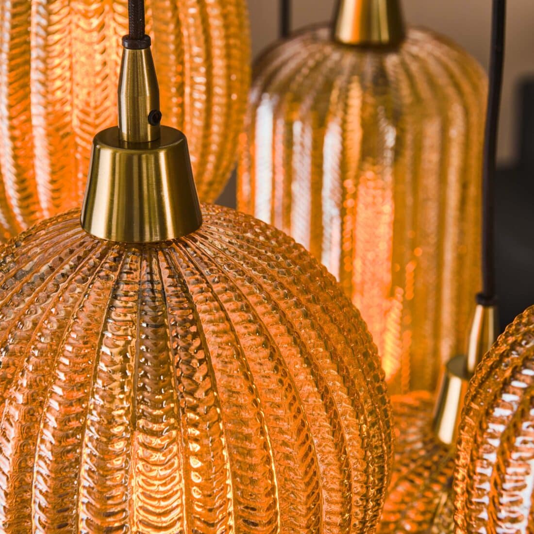 Zijlstra Hanglamp V Shape 4 3 Lichts Amber Glas