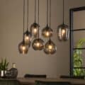 Zijlstra Hanglamp Hexagon 4+3-lichts / Smoke grey glas