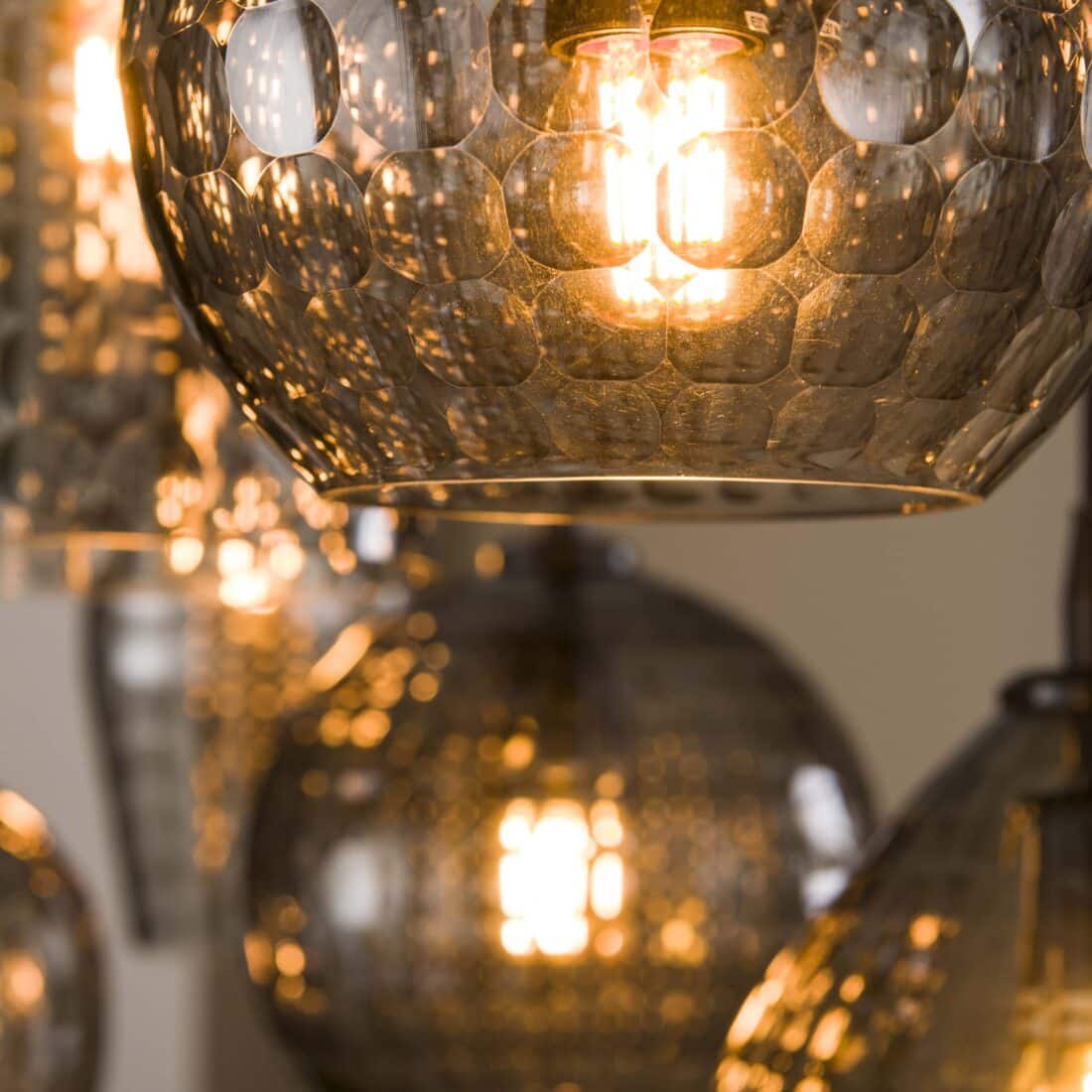 Zijlstra Hanglamp Hexagon 4 3 Lichts Smoke Grey Glas