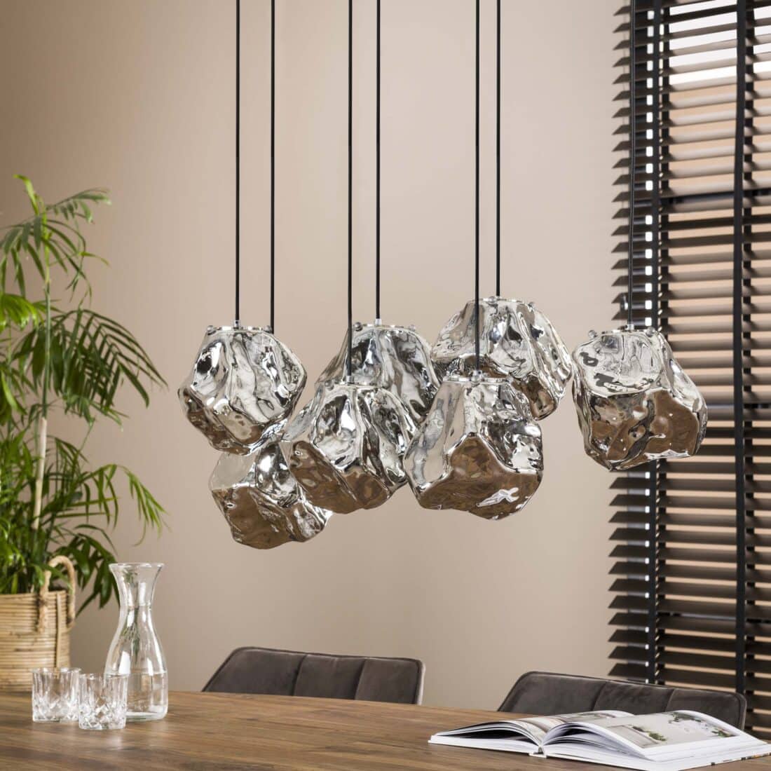 Zijlstra Hanglamp Rock 4 3 Lichts Chroom Glas