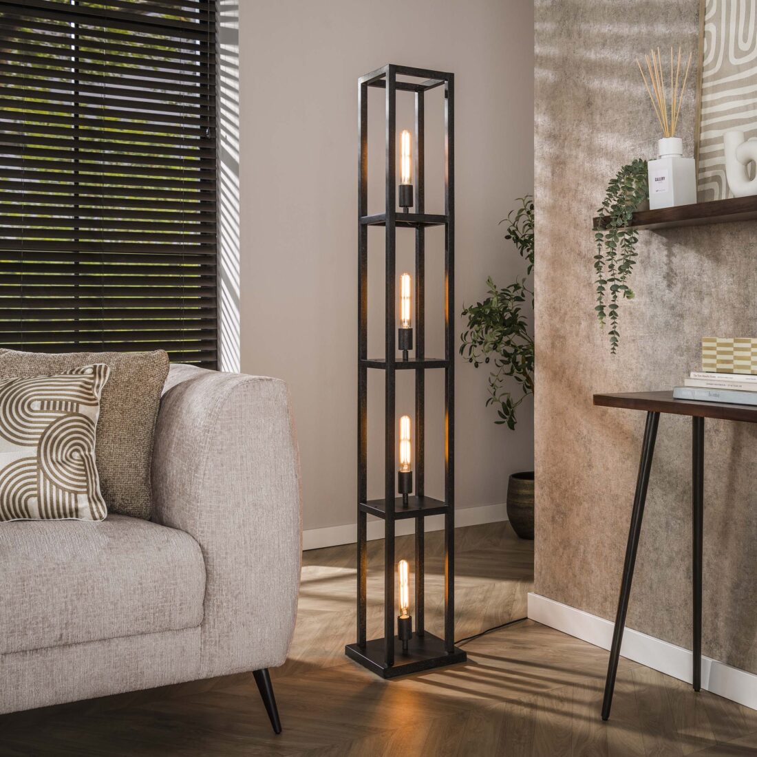 Zijlstra Vloerlamp Quadra 4 Lichts Artic Zwart