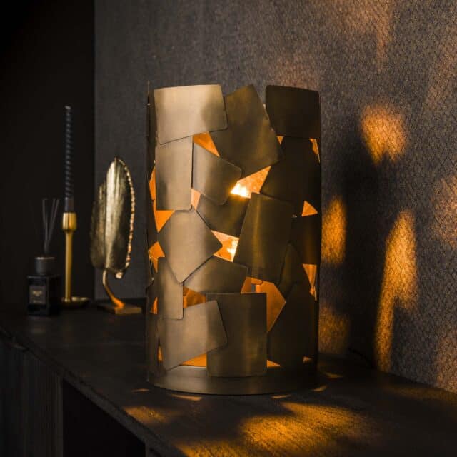 Zijlstra Tafellamp Patch Cylinder 1 Lichts Antiek Brons